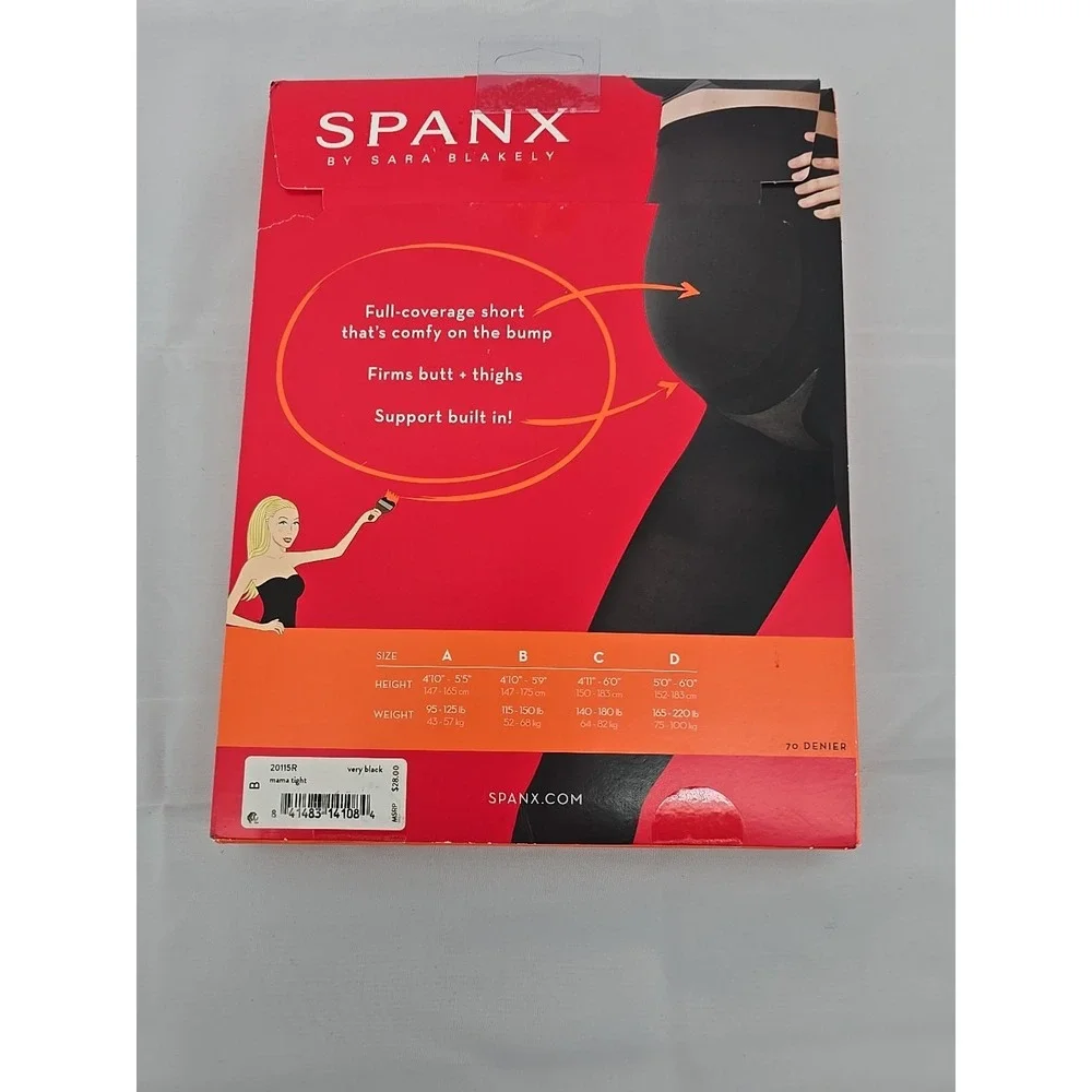 Spanx Mama Tights Opaque All Day Smoothing And Support Very Black Size‎ B